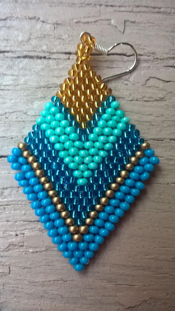 Сережки Золотисто-голубые