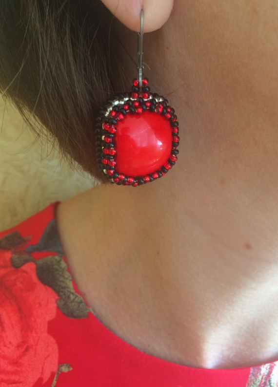 Серьги с кораллом