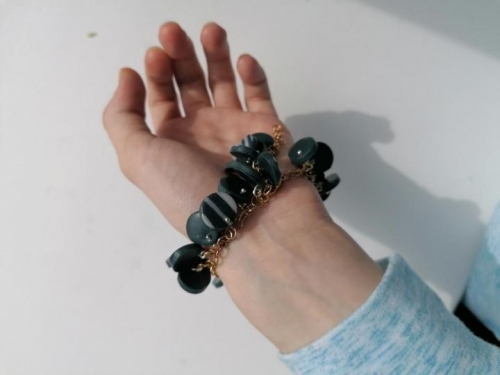 Браслет Пятачок 1 (чёрный в полоску)