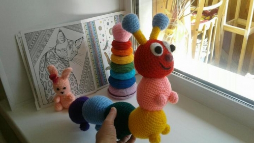 Мягкая игрушка. Гусеница.