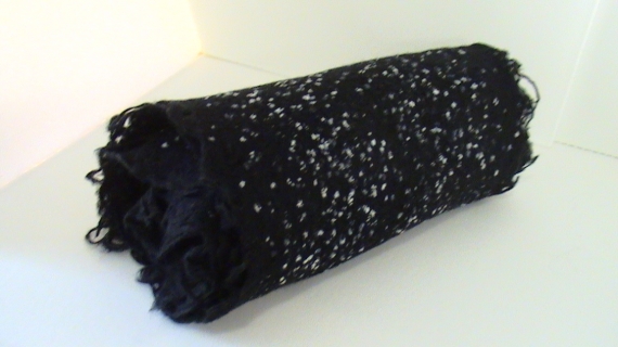 Шарф "Зимняя ночь" шерстяной черный валяный унисекс