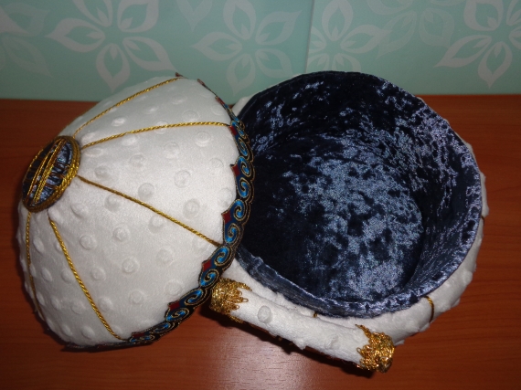 Шкатулка "Юрта" из бархата