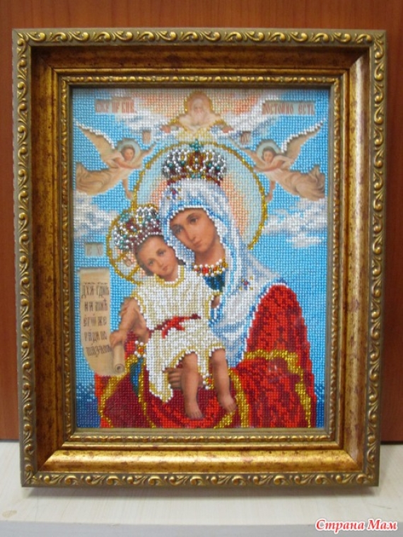 Икона бисером Богородица Милующая