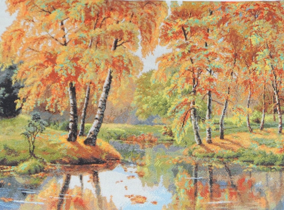 Вышитая картина Золотая осень