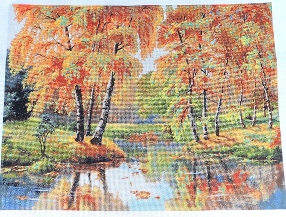 Вышитая картина Золотая осень