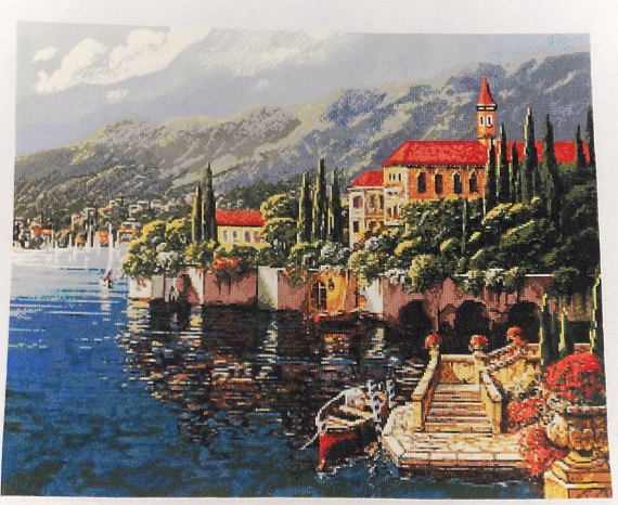 Вышитая картина "Прибрежный город"