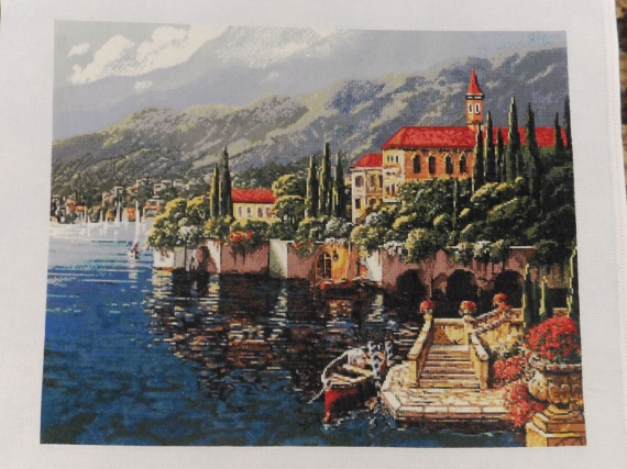 Вышитая картина "Прибрежный город"