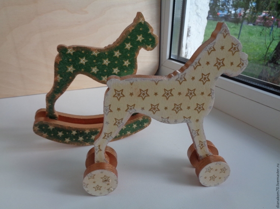 Деревянная игрушка Собака качалка, каталка