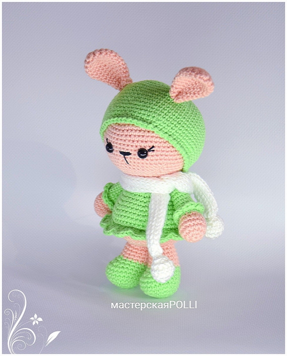 Зайчик , заяц, вязаный заяц