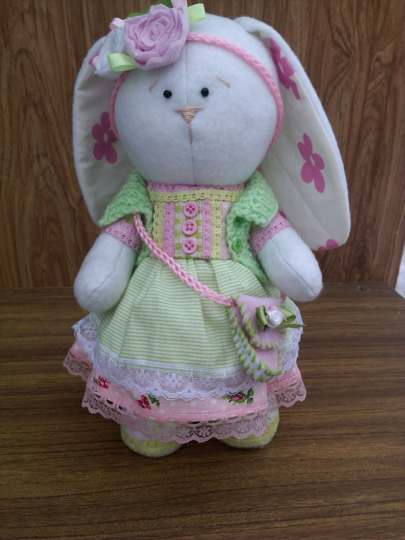 Розово-салатовая Зайка