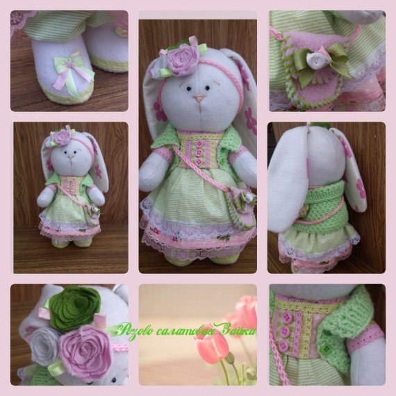 Розово-салатовая Зайка