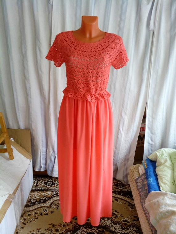 Сарафан комбинированный с шелковой юбкой