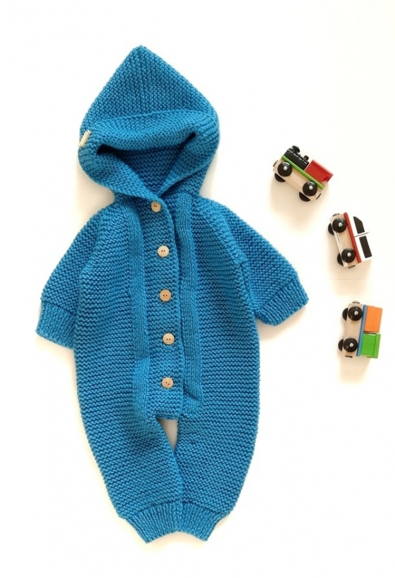 Комбинезон вязаный 0-3 мес