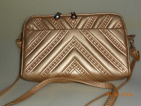 Сумочка через плечо и поясная-золотистая