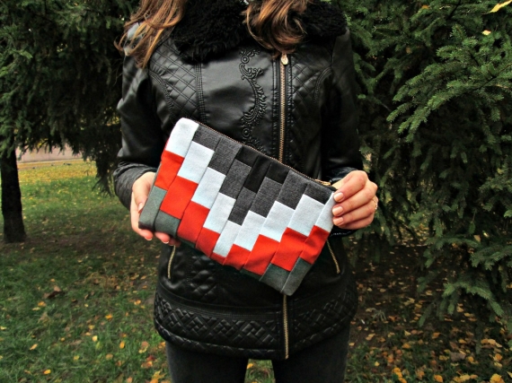 Джинсовая косметичка, лоскутное шитье.