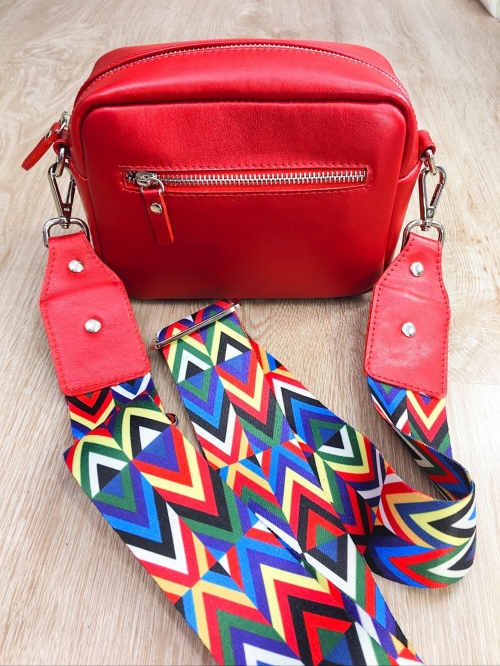 Женская кожаная сумка красная