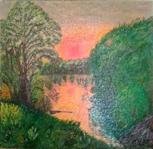 Закат у озера.