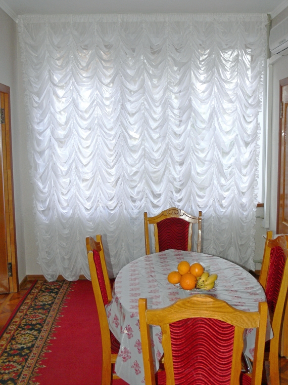 Шторы: штора "Французская" из вуали белой.