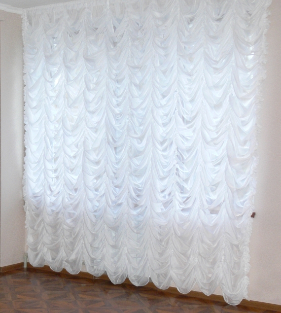 Шторы: штора "Французская" из вуали белой.