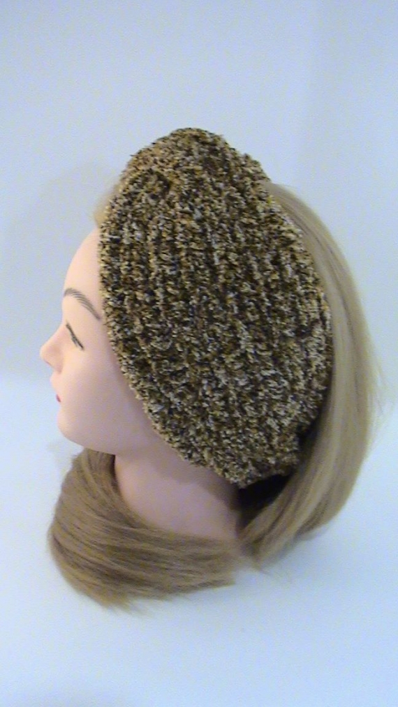 Повязка-чалма махровая, вязаная из трехцветной пряжи