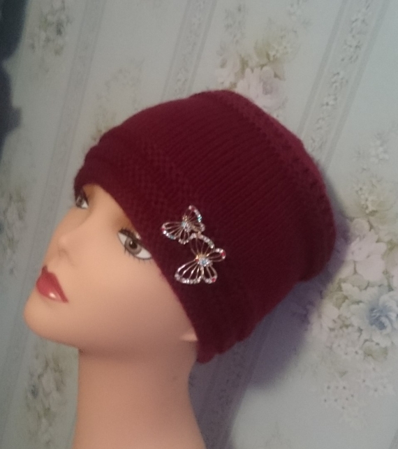Шапка темное бордо