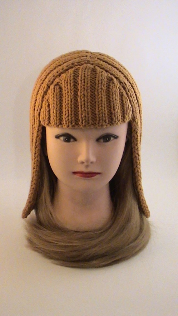 Шапка-паричок Каре рыженький, вязаный крупной вязкой