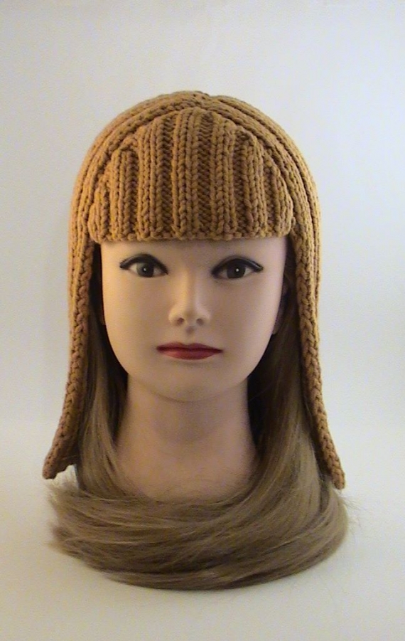 Шапка-паричок Каре рыженький, вязаный крупной вязкой