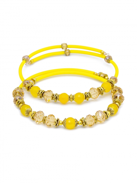 Колье-чокер желтый