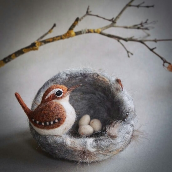 Серьги из дерева и фианита