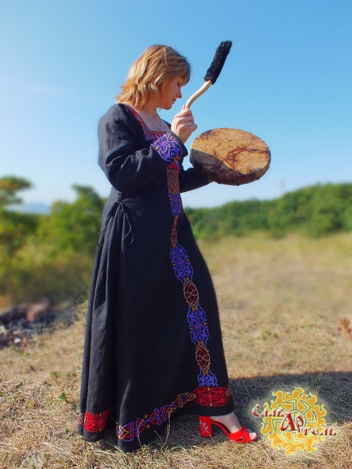 Средневековое Льняное платье Марго