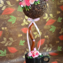 Кофейный топиарий "Мальвина"