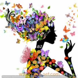 Картина стразами "Девушка Бабочка"