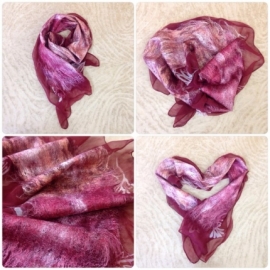 Легкий шарфик на шею "Королевский Бордо"