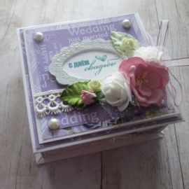 Коробочка-открытка для денежного подарка на свадьбу