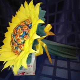 Букет с чупа-чупсами "подсолнух"