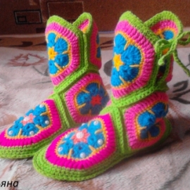 сапожки вязаные