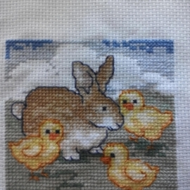 Кролик с цыплятами