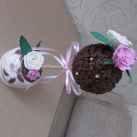 топиарий из кофейных зерен