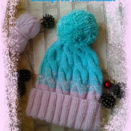 шапка взрослая с переходом цвета