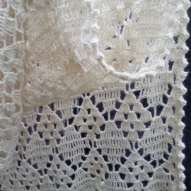 Палантин из натурального небелёного козьего пуха "Крем-брюле"