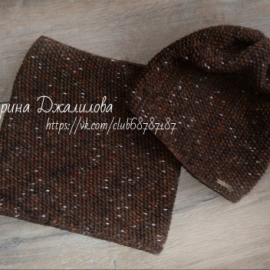 комплект из шапки-бини и снуда