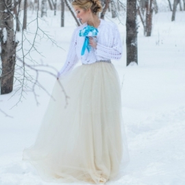 Свадебный брошь-букет "Бирюза"