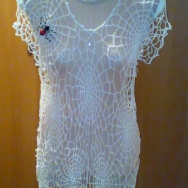 Пляжная туника "Паутинка с пауком"