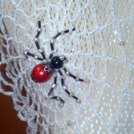 Пляжная туника "Паутинка с пауком"