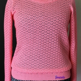 Ажурный пуловер "Розовое чудо"