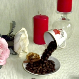 Кофейная парящая чашка" С Добрым утром"