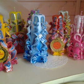 Ажурные свечи ручной работы "Радуга"