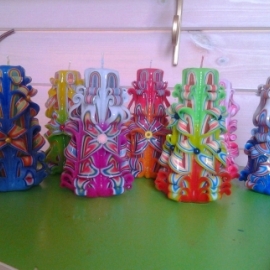 Ажурные свечи ручной работы "Радуга"