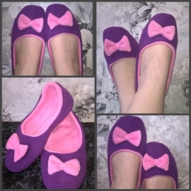 Тапочки - балетки из флиса