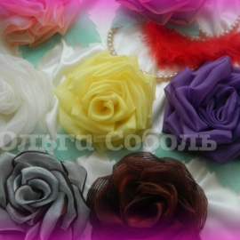 Розы из ткани